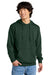 District DT6100 Mens Very Important Fleece Hooded Sweatshirt Hoodie w/ Pouch Pocket Forest Green Model Front