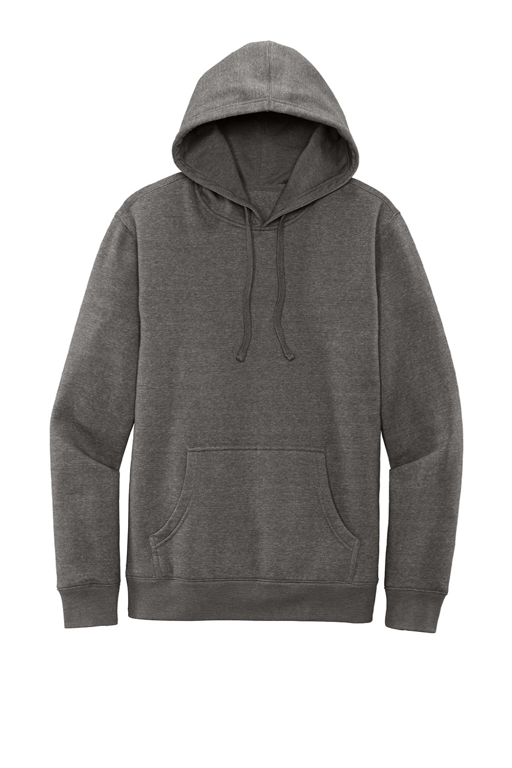 District DT6100 Mens Very Important Fleece Hooded Sweatshirt Hoodie w/ Pouch Pocket Grey Frost Flat Front