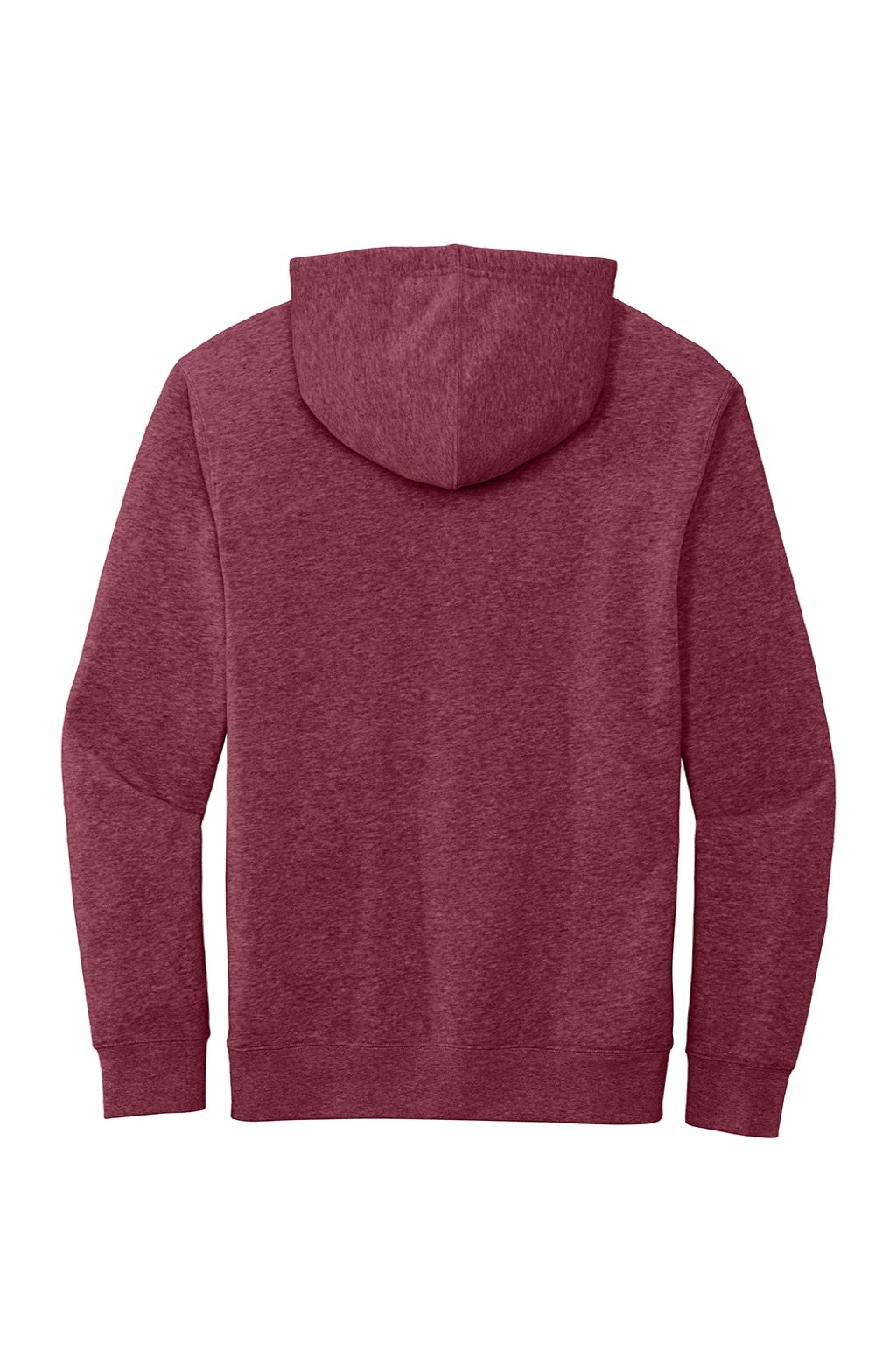 District DT6100 Mens Very Important Fleece Hooded Sweatshirt Hoodie w/ Pouch Pocket Heather Cardinal Red Flat Back