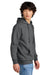District DT6100 Mens Very Important Fleece Hooded Sweatshirt Hoodie w/ Pouch Pocket Heather Charcoal Grey Model Side