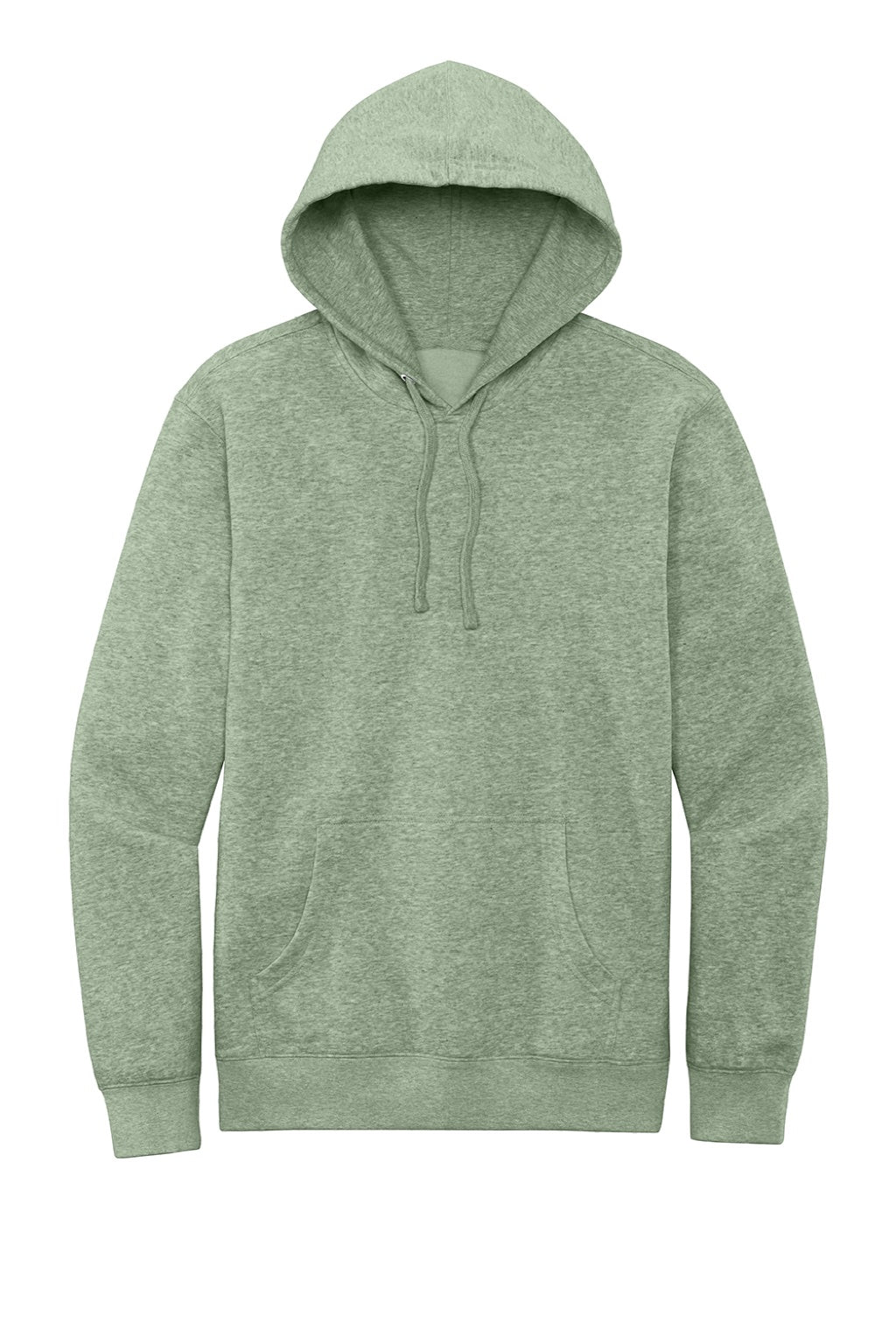 District DT6100 Mens Very Important Fleece Hooded Sweatshirt Hoodie w/ Pouch Pocket Heather Dusty Sage Flat Front