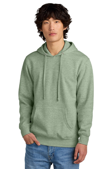 District DT6100 Mens Very Important Fleece Hooded Sweatshirt Hoodie w/ Pouch Pocket Heather Dusty Sage Model Front