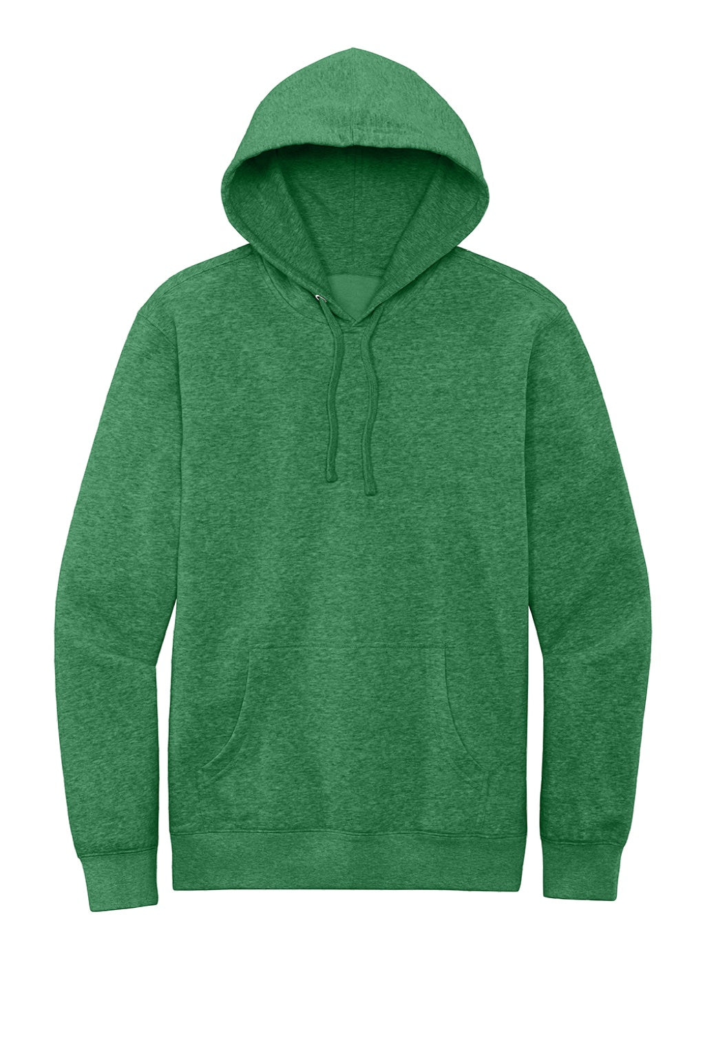 District DT6100 Mens Very Important Fleece Hooded Sweatshirt Hoodie w/ Pouch Pocket Heather Kelly Green Flat Front