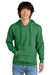 District DT6100 Mens Very Important Fleece Hooded Sweatshirt Hoodie w/ Pouch Pocket Heather Kelly Green Model Front