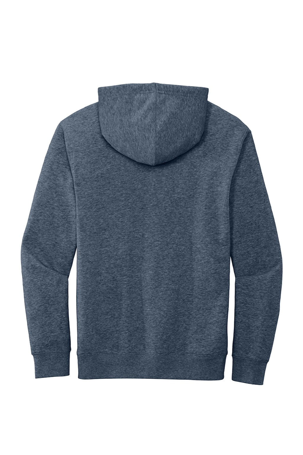 District DT6100 Mens Very Important Fleece Hooded Sweatshirt Hoodie w/ Pouch Pocket Heather Navy Blue Flat Back