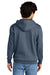 District DT6100 Mens Very Important Fleece Hooded Sweatshirt Hoodie w/ Pouch Pocket Heather Navy Blue Model Back