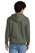 District DT6100 Mens Very Important Fleece Hooded Sweatshirt Hoodie w/ Pouch Pocket Heather Olive Green Model Back