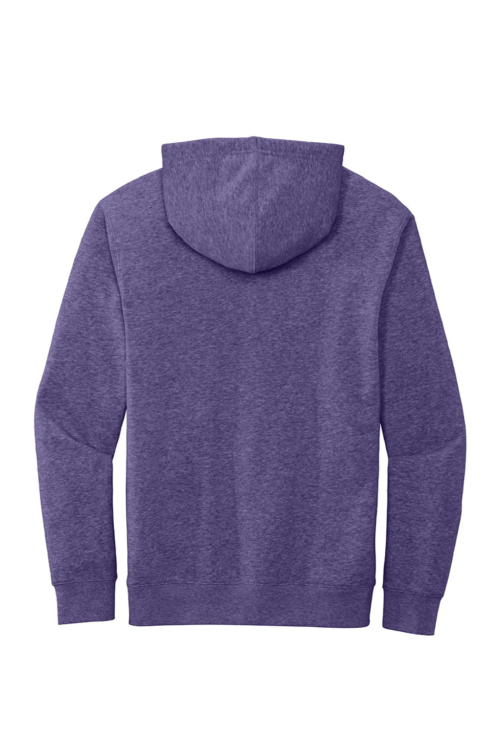 District DT6100 Mens Very Important Fleece Hooded Sweatshirt Hoodie w/ Pouch Pocket Heather Purple Flat Back