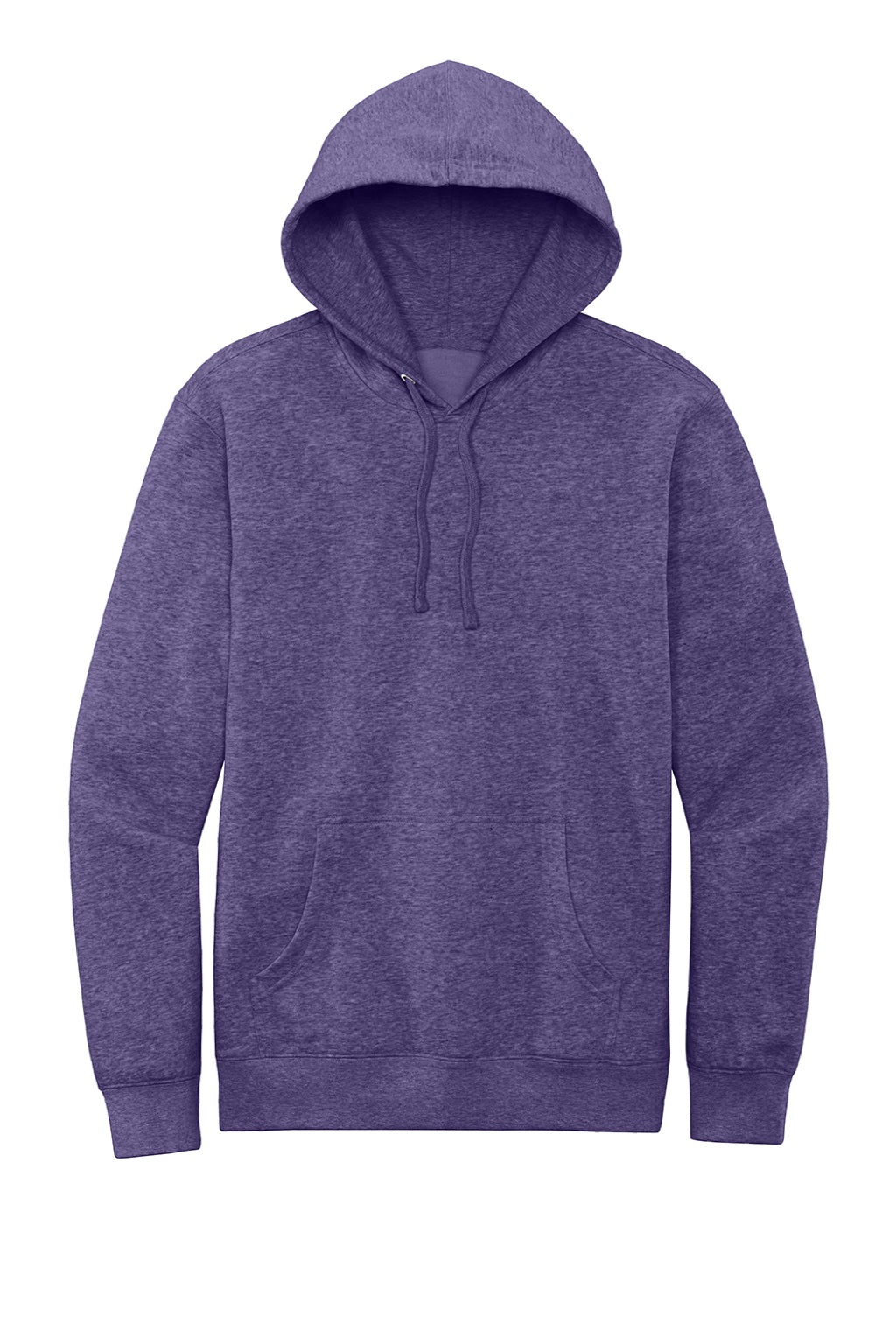 District DT6100 Mens Very Important Fleece Hooded Sweatshirt Hoodie w/ Pouch Pocket Heather Purple Flat Front
