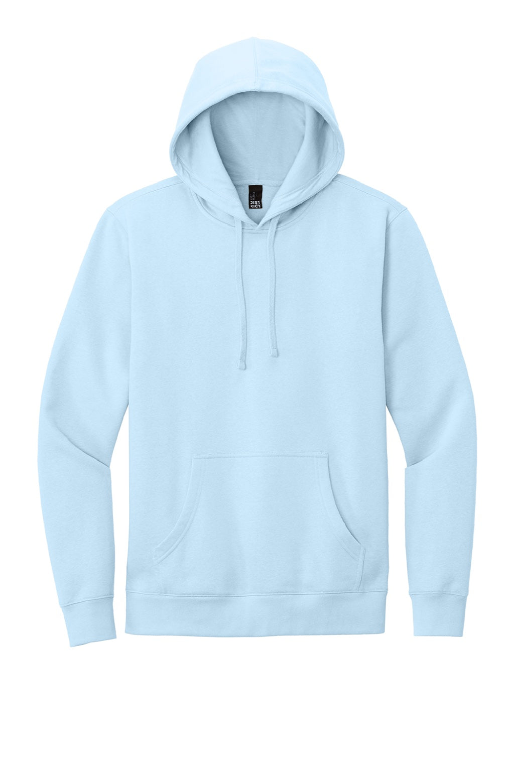 District DT6100 Mens Very Important Fleece Hooded Sweatshirt Hoodie w/ Pouch Pocket Ice Blue Flat Front
