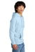 District DT6100 Mens Very Important Fleece Hooded Sweatshirt Hoodie w/ Pouch Pocket Ice Blue Model Side