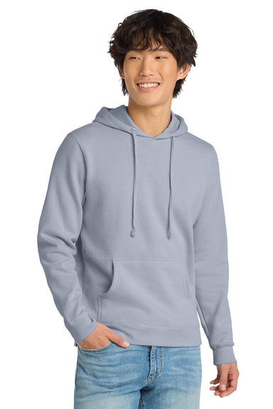 District DT6100 Mens Very Important Fleece Hooded Sweatshirt Hoodie w/ Pouch Pocket Icelandic Purple Model Front