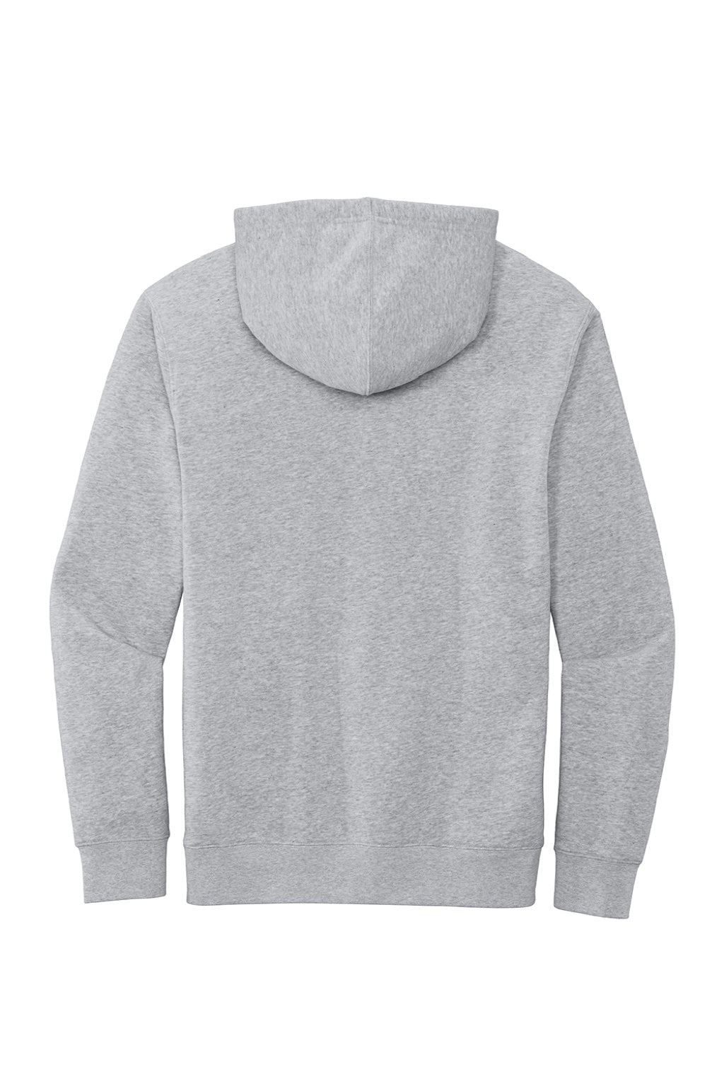 District DT6100 Mens Very Important Fleece Hooded Sweatshirt Hoodie w/ Pouch Pocket Heather Light Grey Flat Back
