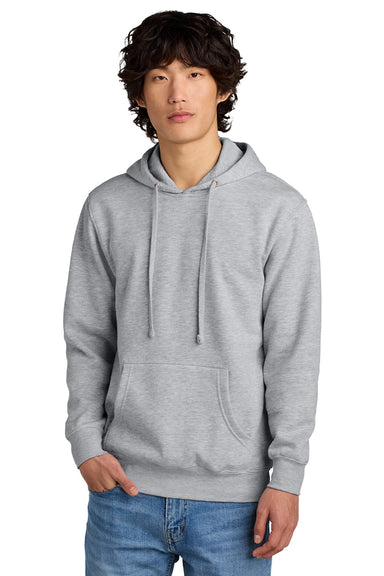 District DT6100 Mens Very Important Fleece Hooded Sweatshirt Hoodie w/ Pouch Pocket Heather Light Grey Model Front