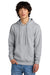 District DT6100 Mens Very Important Fleece Hooded Sweatshirt Hoodie w/ Pouch Pocket Heather Light Grey Model Front