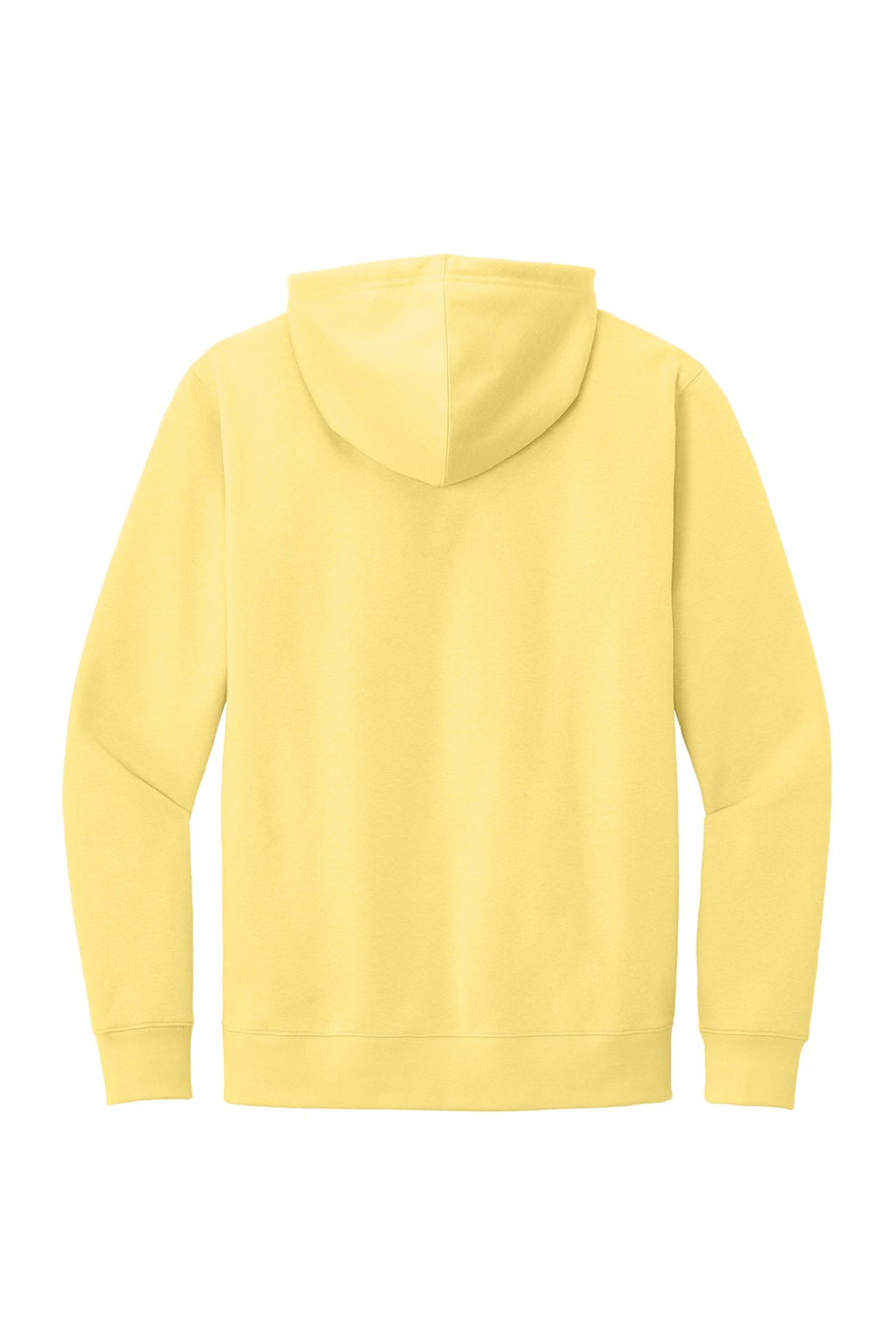 District DT6100 Mens Very Important Fleece Hooded Sweatshirt Hoodie w/ Pouch Pocket Light Yellow Flat Back