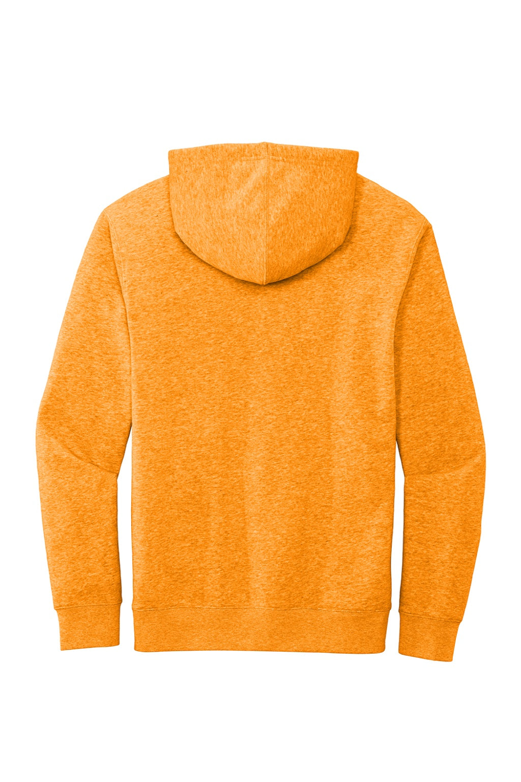 District DT6100 Mens Very Important Fleece Hooded Sweatshirt Hoodie w/ Pouch Pocket Heather Marigold Flat Back