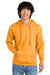 District DT6100 Mens Very Important Fleece Hooded Sweatshirt Hoodie w/ Pouch Pocket Heather Marigold Model Front