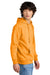 District DT6100 Mens Very Important Fleece Hooded Sweatshirt Hoodie w/ Pouch Pocket Heather Marigold Model Side