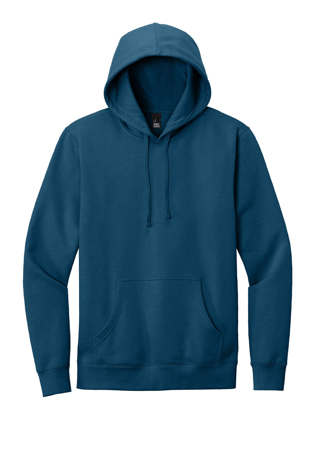 District DT6100 Mens Very Important Fleece Hooded Sweatshirt Hoodie w/ Pouch Pocket Neptune Blue Flat Front