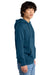 District DT6100 Mens Very Important Fleece Hooded Sweatshirt Hoodie w/ Pouch Pocket Neptune Blue Model Side