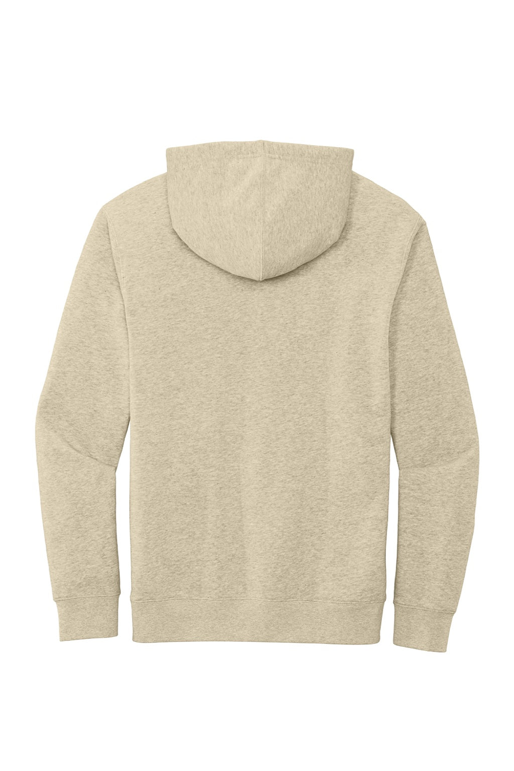 District DT6100 Mens Very Important Fleece Hooded Sweatshirt Hoodie w/ Pouch Pocket Heather Oatmeal Flat Back