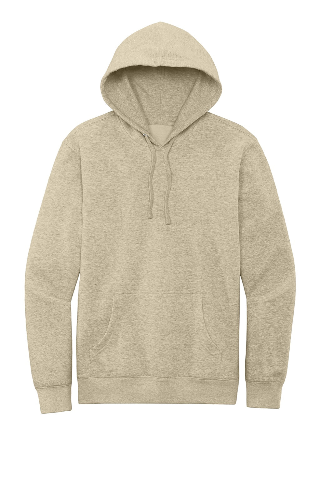 District DT6100 Mens Very Important Fleece Hooded Sweatshirt Hoodie w/ Pouch Pocket Heather Oatmeal Flat Front