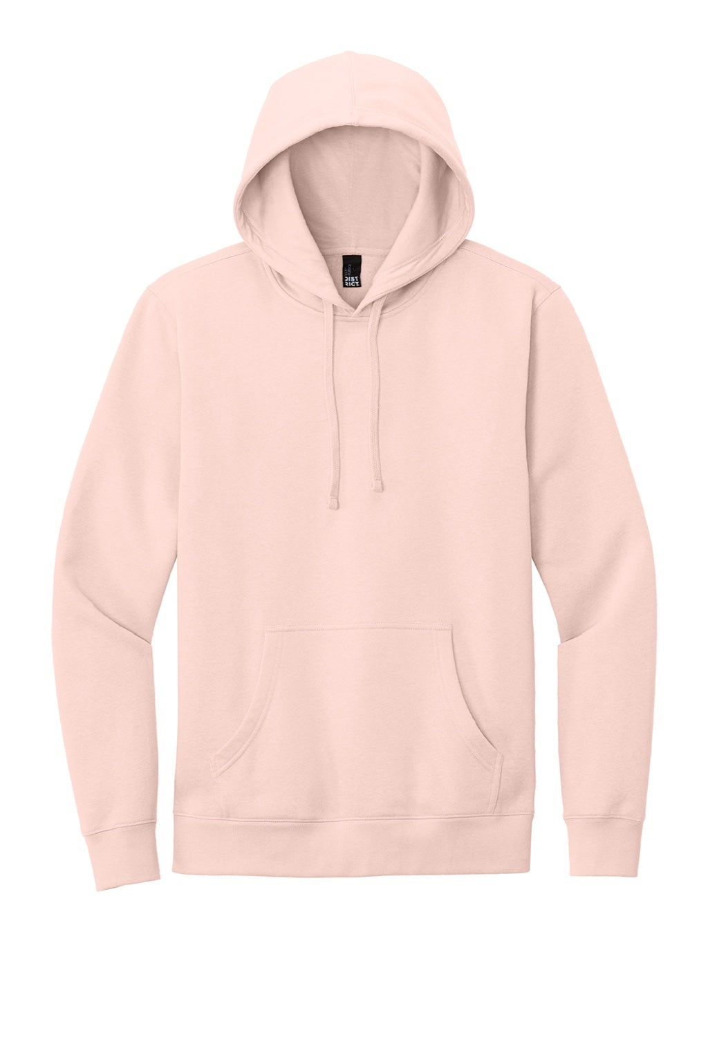 District DT6100 Mens Very Important Fleece Hooded Sweatshirt Hoodie w/ Pouch Pocket Rosewater Pink Flat Front