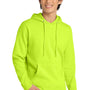 District Mens Very Important Fleece Hooded Sweatshirt Hoodie w/ Pouch Pocket - Safety Green