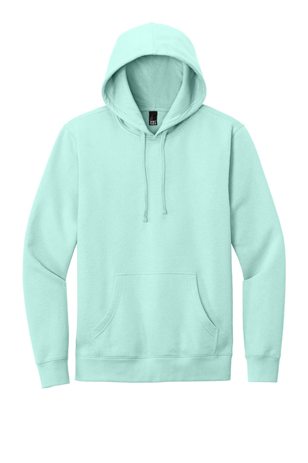 District DT6100 Mens Very Important Fleece Hooded Sweatshirt Hoodie w/ Pouch Pocket Sea Mist Green Flat Front