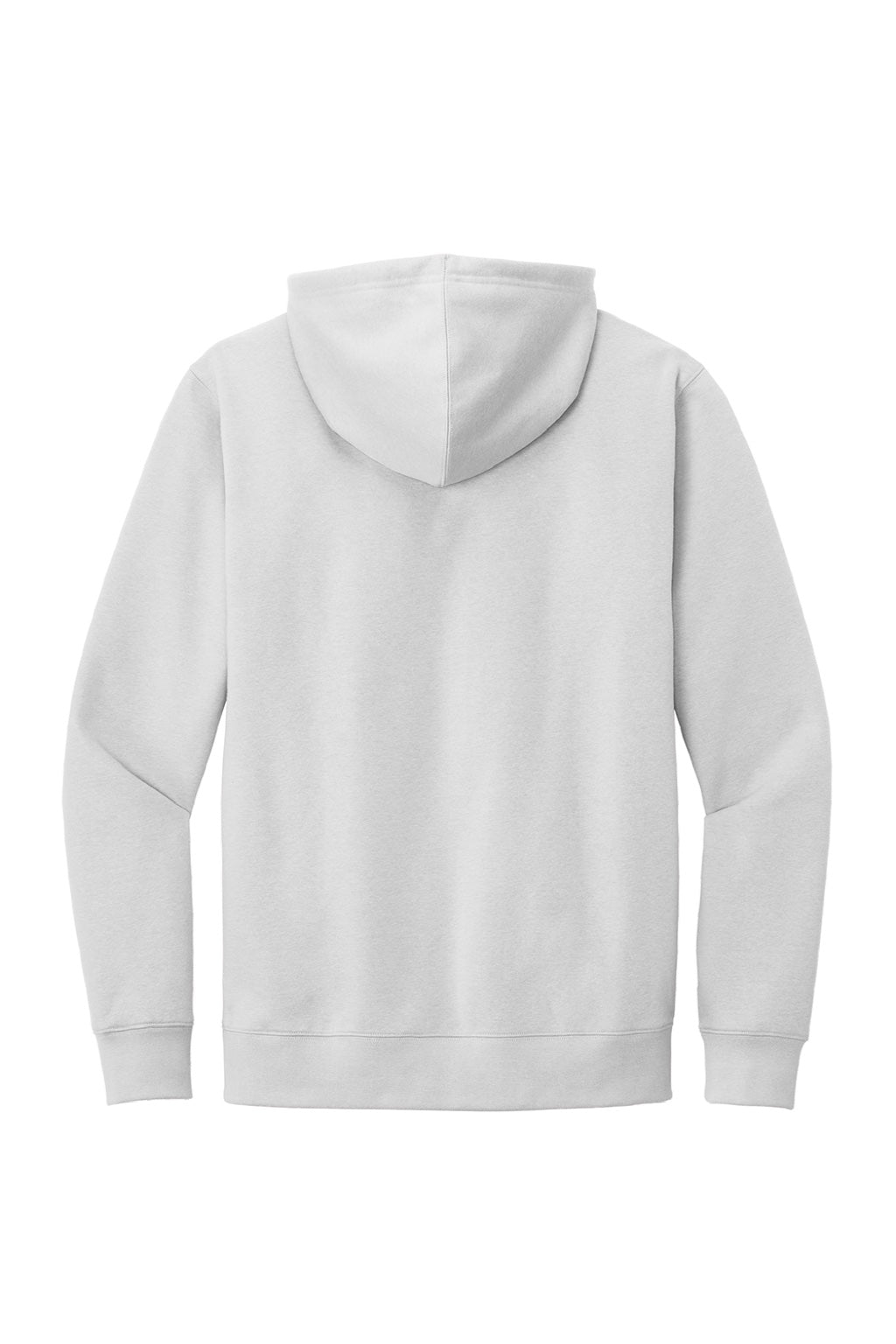 District DT6100 Mens Very Important Fleece Hooded Sweatshirt Hoodie w/ Pouch Pocket White Smoke Flat Back
