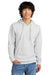District DT6100 Mens Very Important Fleece Hooded Sweatshirt Hoodie w/ Pouch Pocket White Smoke Model Front