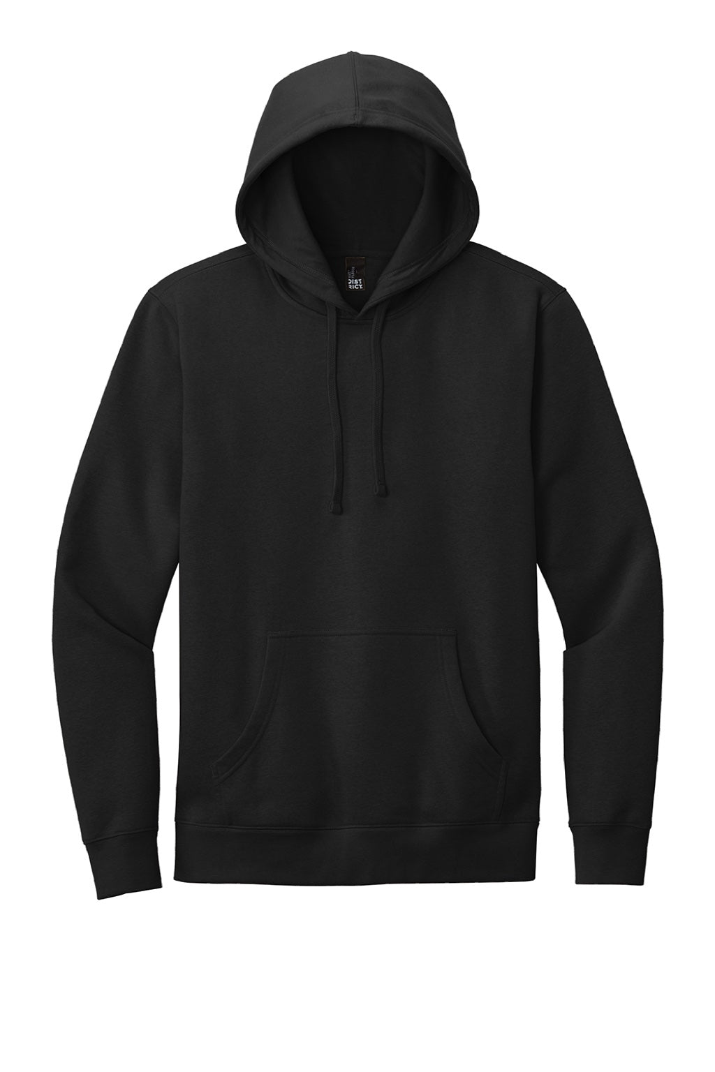 District DT6100 Mens Very Important Fleece Hooded Sweatshirt Hoodie w/ Pouch Pocket Black Flat Front
