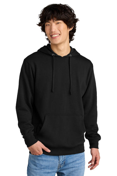 District DT6100 Mens Very Important Fleece Hooded Sweatshirt Hoodie w/ Pouch Pocket Black Model Front