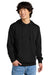 District DT6100 Mens Very Important Fleece Hooded Sweatshirt Hoodie w/ Pouch Pocket Black Model Front