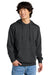 District DT6100 Mens Very Important Fleece Hooded Sweatshirt Hoodie w/ Pouch Pocket Charcoal Grey Model Front