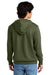 District DT6100 Mens Very Important Fleece Hooded Sweatshirt Hoodie w/ Pouch Pocket Olive Green Model Back
