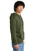 District DT6100 Mens Very Important Fleece Hooded Sweatshirt Hoodie w/ Pouch Pocket Olive Green Model Side
