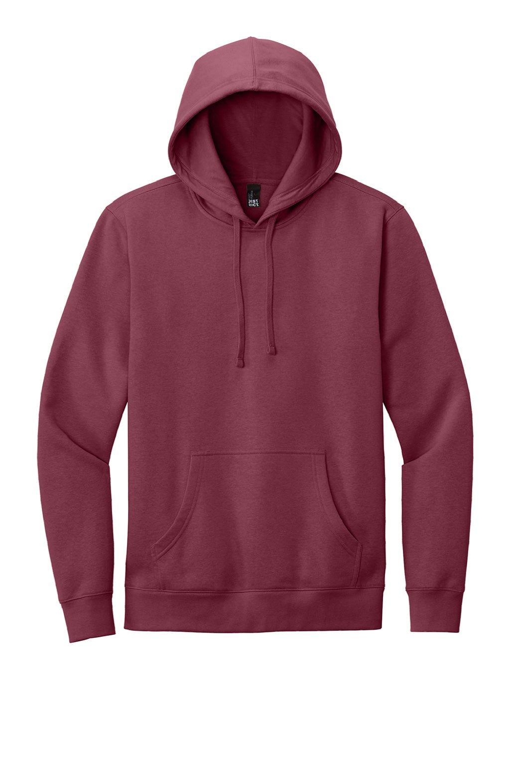 District DT6100 Mens Very Important Fleece Hooded Sweatshirt Hoodie w/ Pouch Pocket Plum Purple Flat Front