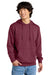 District DT6100 Mens Very Important Fleece Hooded Sweatshirt Hoodie w/ Pouch Pocket Plum Purple Model Front