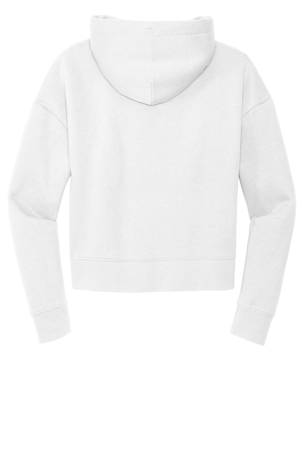 District DT6101 Womens V.I.T. Fleece Hooded Sweatshirt Hoodie White Flat Back