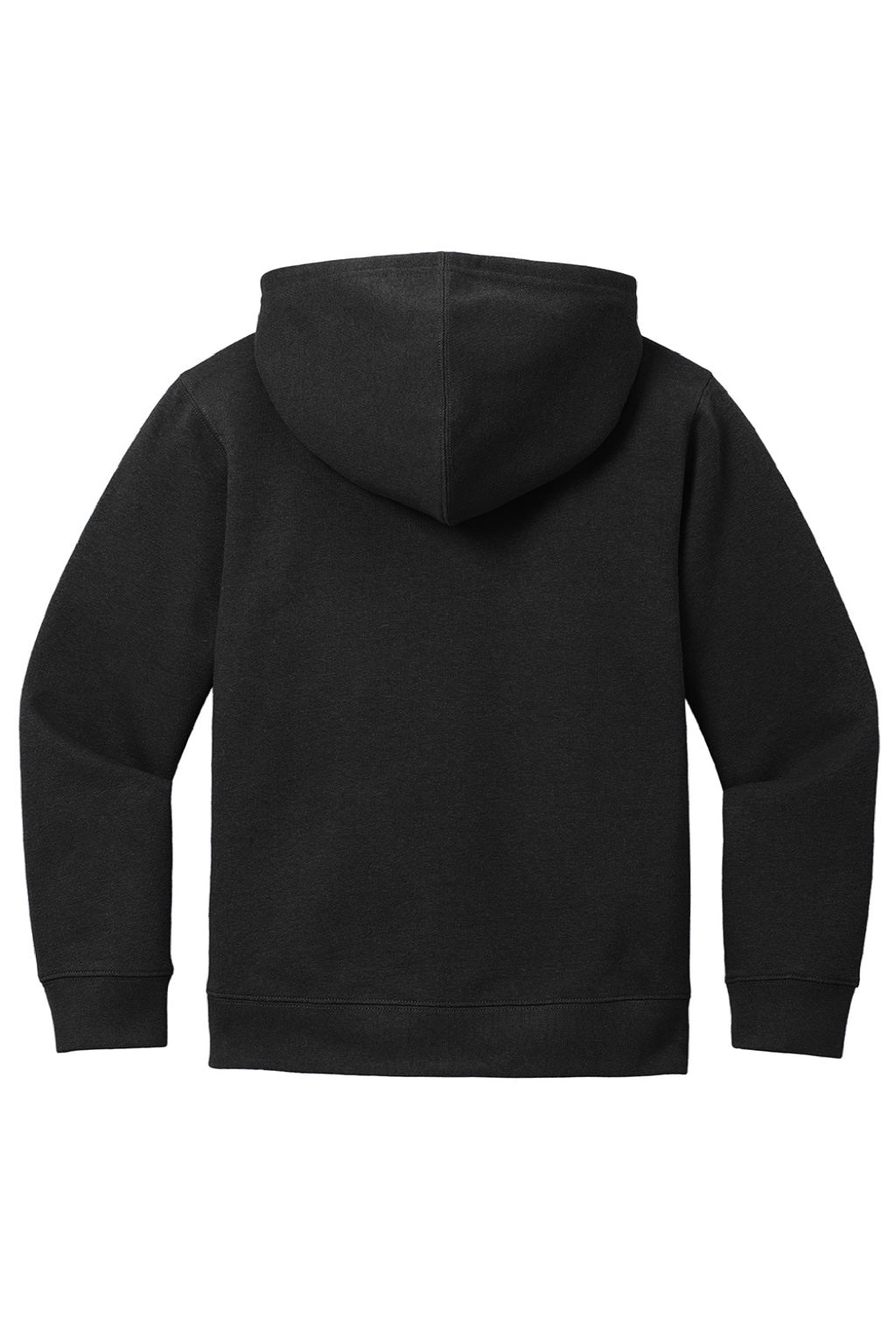 District DT6102Y Youth V.I.T. Fleece Full Zip Hooded Sweatshirt Hoodie w/ Pockets Black Flat Back