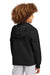 District DT6102Y Youth V.I.T. Fleece Full Zip Hooded Sweatshirt Hoodie w/ Pockets Black Model Back