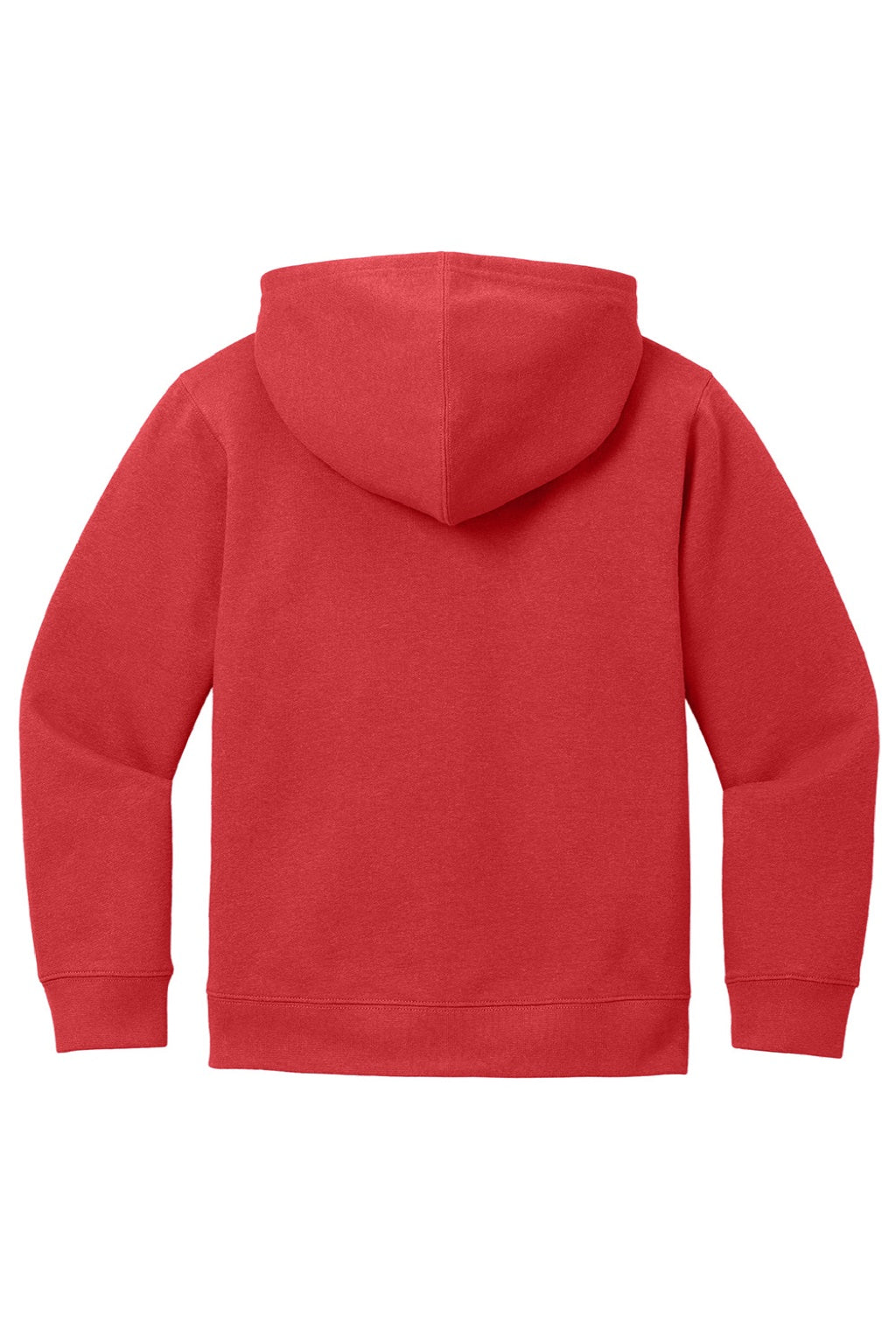 District DT6102Y Youth V.I.T. Fleece Full Zip Hooded Sweatshirt Hoodie w/ Pockets Classic Red Flat Back