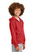 District DT6102Y Youth V.I.T. Fleece Full Zip Hooded Sweatshirt Hoodie w/ Pockets Classic Red Model Side