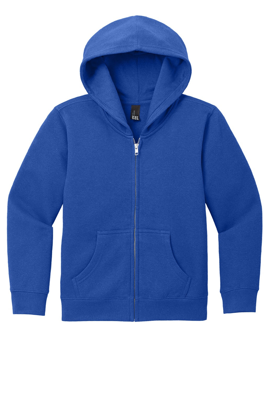 District DT6102Y Youth V.I.T. Fleece Full Zip Hooded Sweatshirt Hoodie w/ Pockets Deep Royal Blue Flat Front