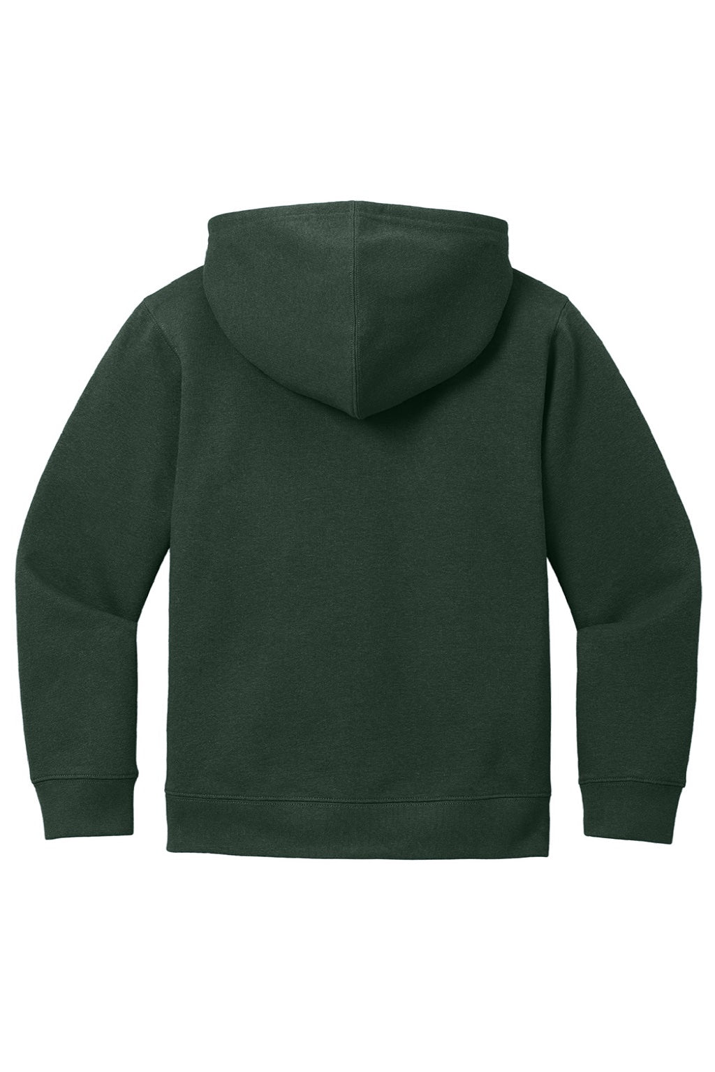 District DT6102Y Youth V.I.T. Fleece Full Zip Hooded Sweatshirt Hoodie w/ Pockets Forest Green Flat Back