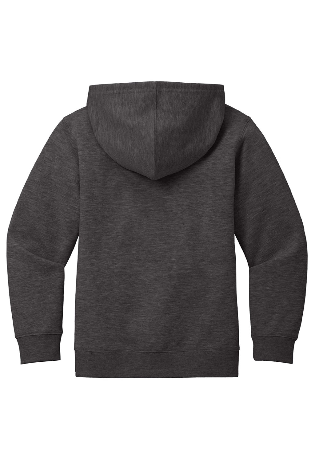 District DT6102Y Youth V.I.T. Fleece Full Zip Hooded Sweatshirt Hoodie w/ Pockets Heather Charcoal Grey Flat Back