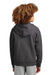 District DT6102Y Youth V.I.T. Fleece Full Zip Hooded Sweatshirt Hoodie w/ Pockets Heather Charcoal Grey Model Back