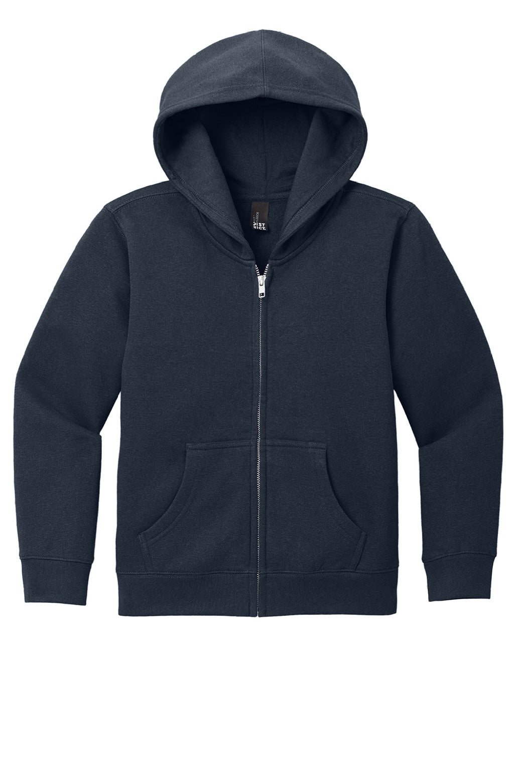 District DT6102Y Youth V.I.T. Fleece Full Zip Hooded Sweatshirt Hoodie w/ Pockets New Navy Blue Flat Front